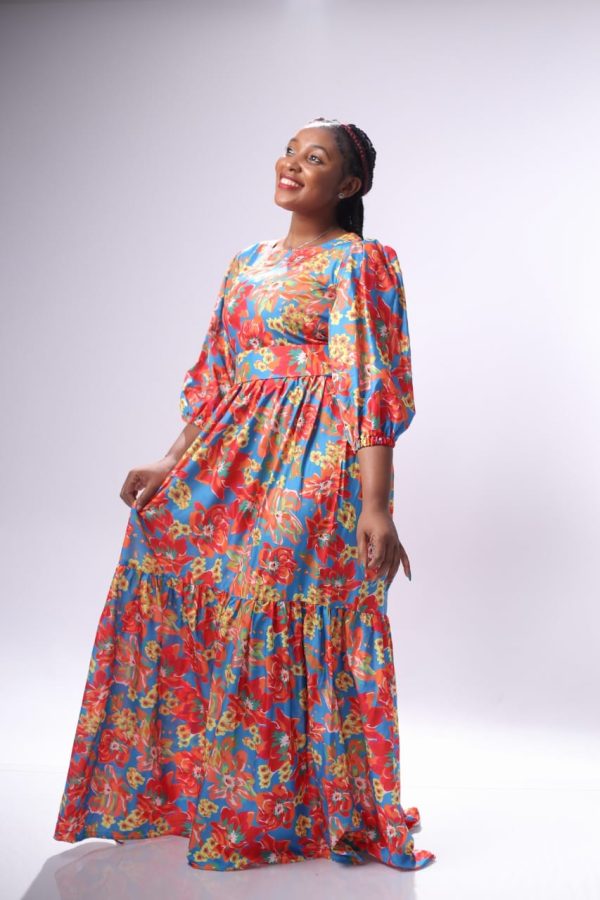 Dreamy Luxe gown, floral print dress