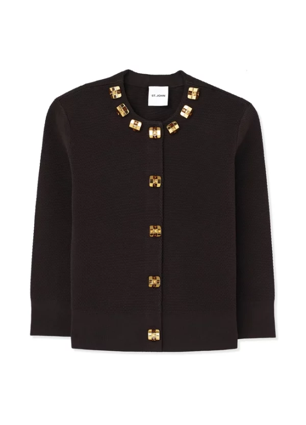 Studded Pique Knit Cardigan