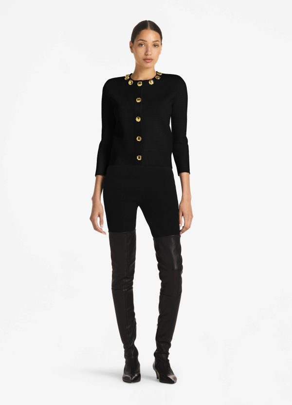 Studded Pique Knit Cardigan